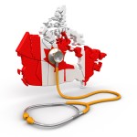 Map of Canada with Stethoscope (clipping path included)