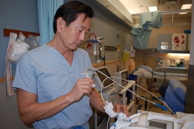 Dr Brian Toyota with the NeuroBlate at Vancouver General Hospital 