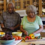 Senior,Black,Couple,Preparing,Healthy,Lunch