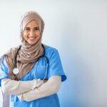 Closeup,Portrait,Of,Friendly,,Smiling,Confident,Muslim,Female,Nurse.,Authentic